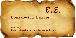 Boszkovicz Eszter névjegykártya